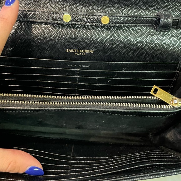 YSL Monogram Wallet on Chain in Grained Leather - Picture 3 of 7